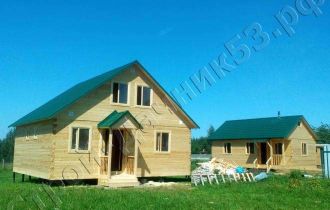 1 Брусовые дома 8×8 и 6×8 м, Тверская область, Бельский район, деревня Петрушино (4)